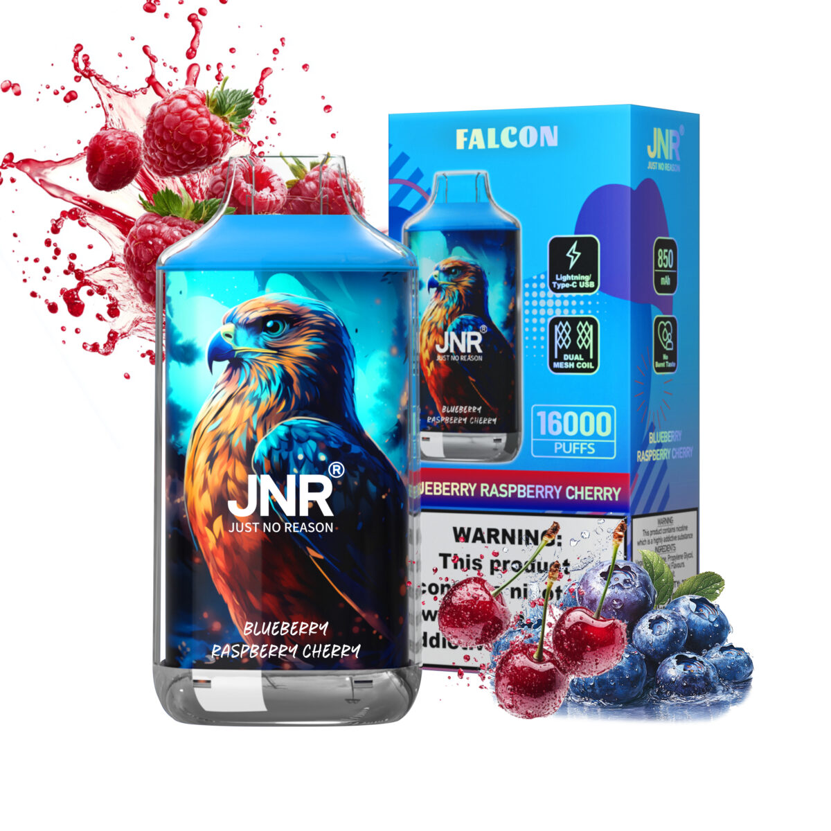 Blueberry Raspberry Cherry puff jnr falcon 16k 16000 puffs