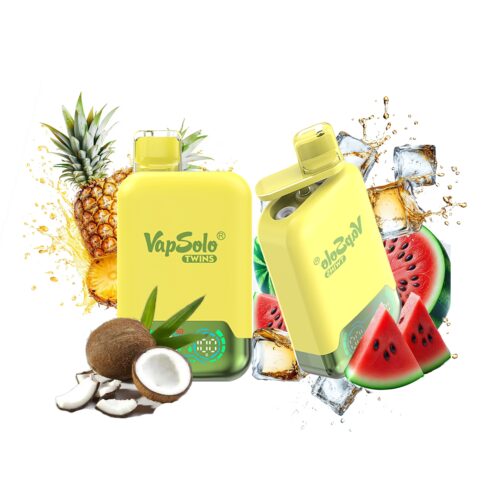 Ananas Coconut & Watermelon Ice Vapsolo Twins 20000 Puffs 20k Deux saveurs différentes Vapes