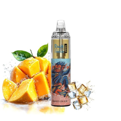 RandM Tornado 7000 Puffs Mango jäällä RandM Tornado 7000 Puffs Mango on Ice