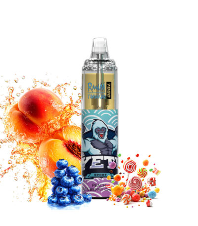 RandM Tornado 7000 Puffs Καραμέλα ροδάκινο βατόμουρο