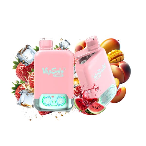 Strawberry Ice & Mango Peach Watermelon Vapsolo Twins 20000 Puffs 20k Zwei verschiedene Geschmacksrichtungen Vapes