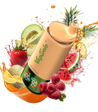 Strawberry Raspberry & Triple Melon & Sour Mango Pineapple Vapsolo Triple 30000 Puffs 30k 3in1 Flavor