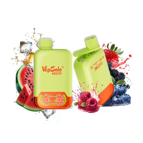 Watermelon Ice & Mixed Berry Vapsolo Twins 20000 Puffs 20k Two Different Flavors Vapes