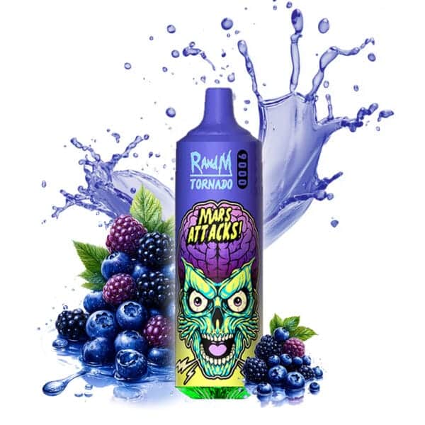 blue razz randm tornado 9000 pack of 10