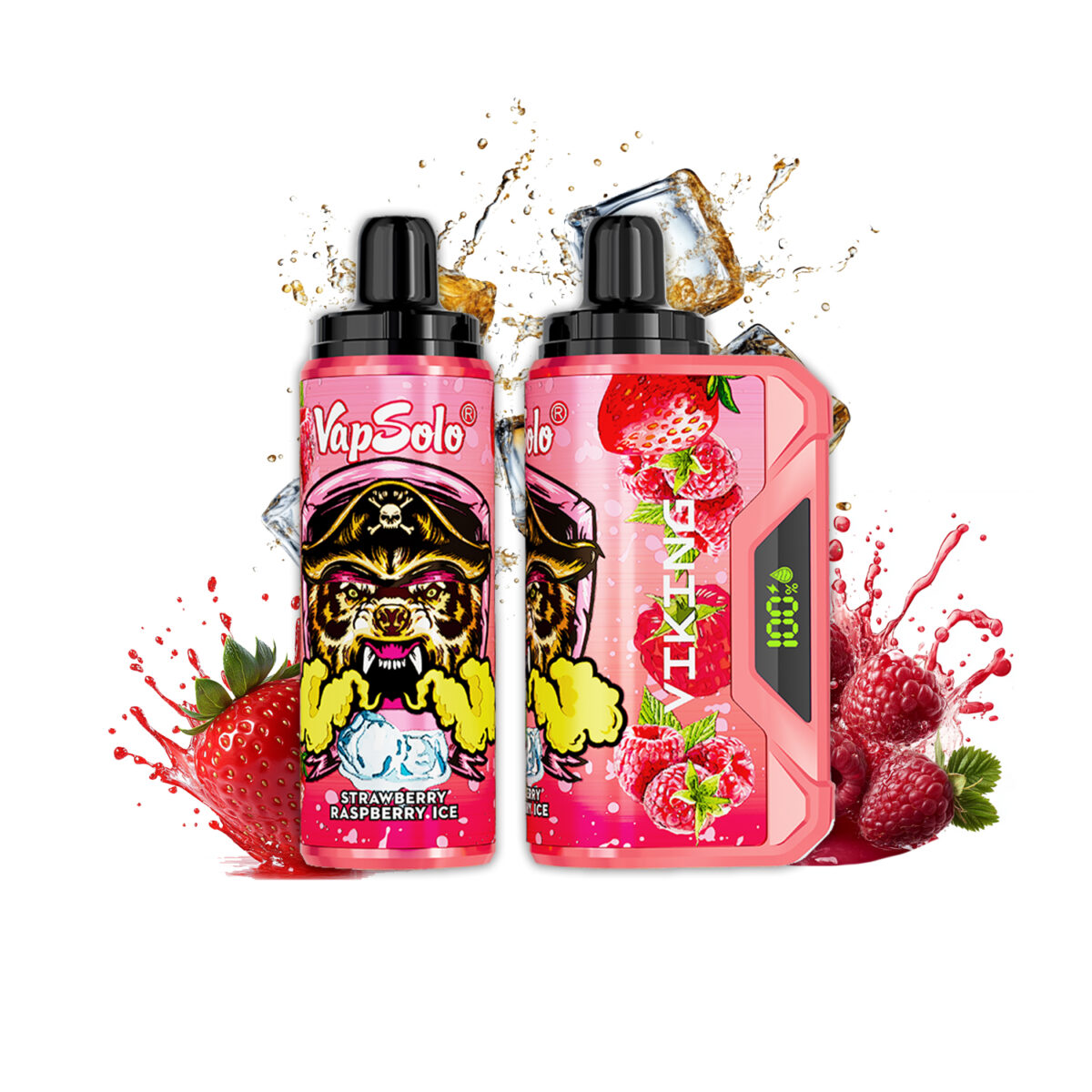 strawberry raspberry ice Vapsolo Viking 12000 puffs 12k big puff