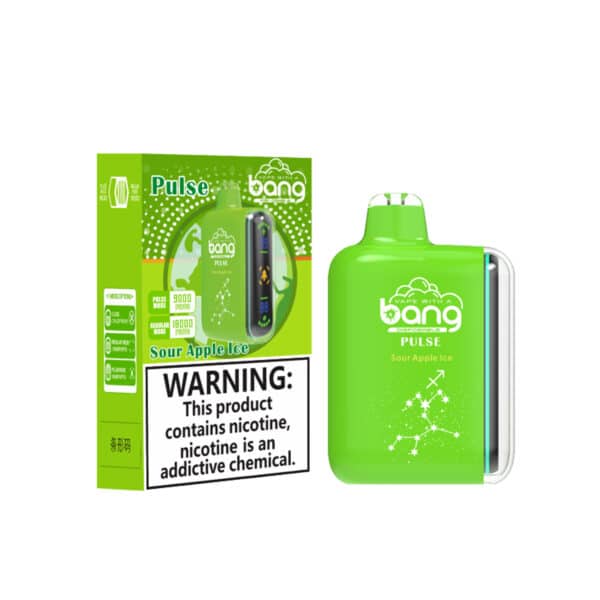 BANG Rocket 18000 caladas Sour Apple Ice BANG Pulse 18k vape