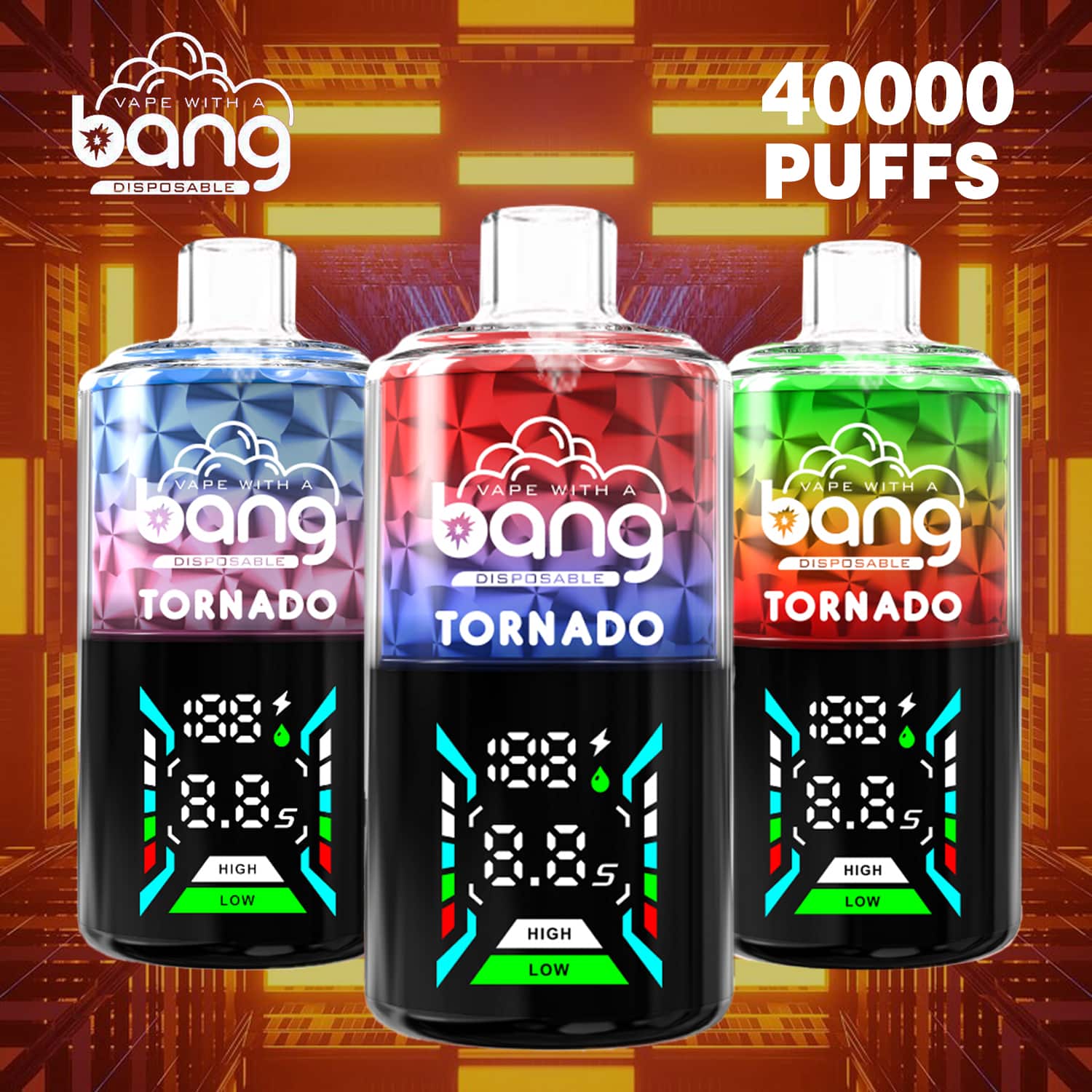 Flash Puff Bang Tornado 12000 Puffs:Inexpensive RGB flash disposable vape!