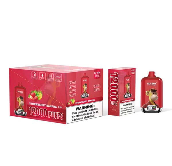 Elf Box Digital 12000 puff 12k Φράουλα Μπανάνα