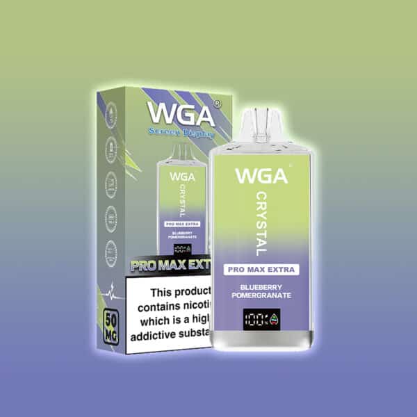 WGA CRYSTAL PRO MAX EXTRA 15000 PUFF MUSTIKKA POMERGRANAATTI