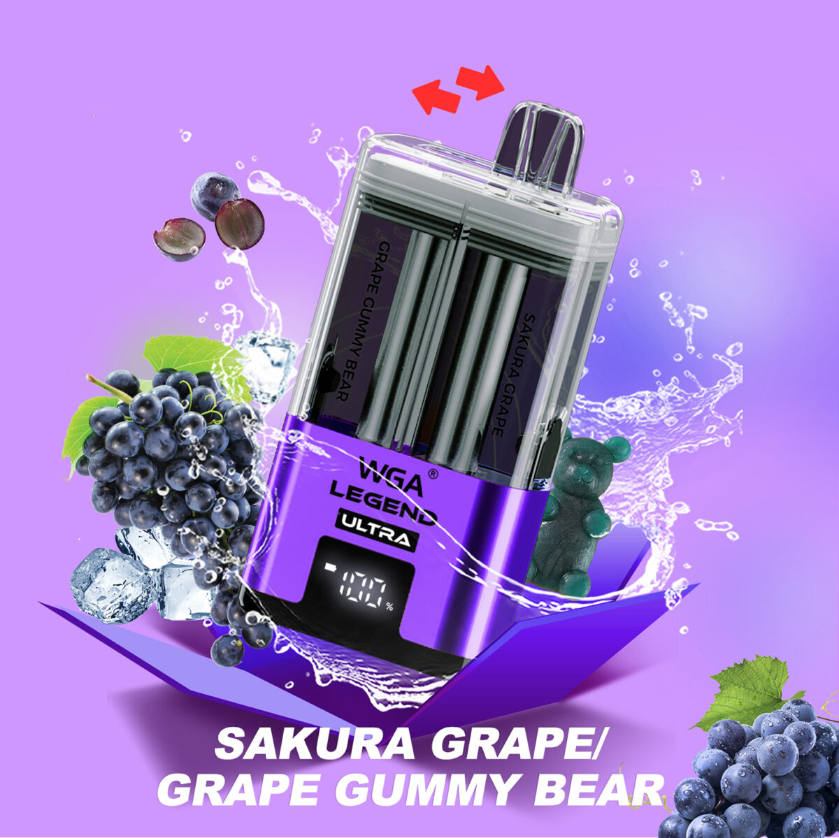 WGA Legend Ultra 30K 30000 bouffées SAKURA GRAPE GUMMY BEAR