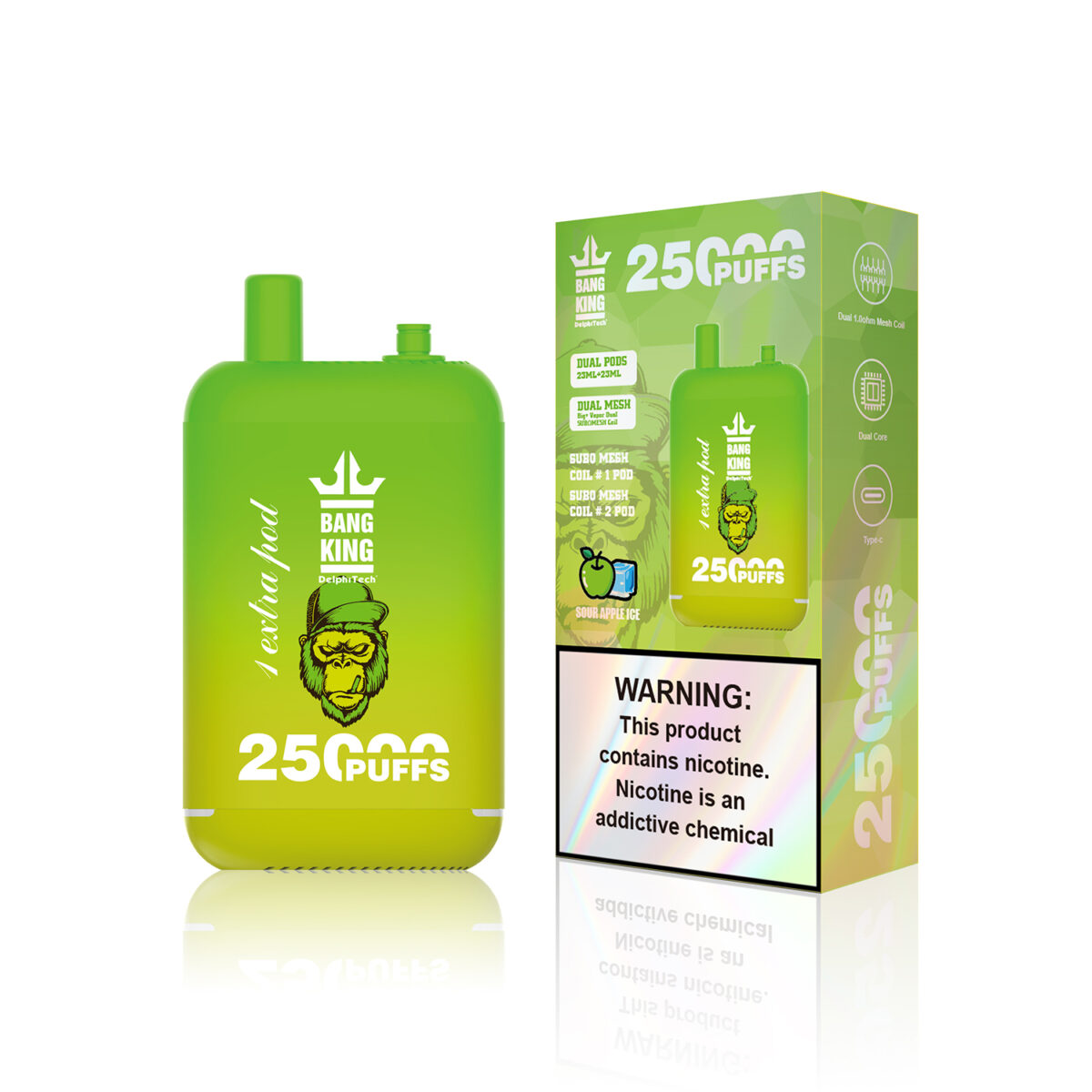 bang king 25000 sour apple ice