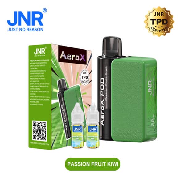 JNR Areo X 32000 puff Refillablevape Passionsfrucht Kiwi