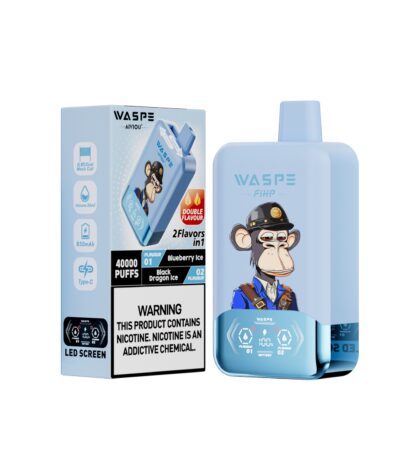 WASPE AIVIOU 40000 Puffs Double Flavor Blueberry lce & Black Dragon lce