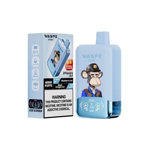 WASPE AIVIOU 40000 Puffs Double Flavor Blueberry lce & Black Dragon lce