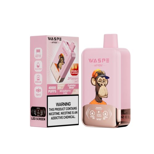 WASPE AIVIOU 40000 Puffs Double Flavor Gummy bear & Strawberry Cola