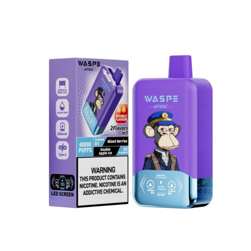 WASPE AIVIOU 40000 Puffs tuplamakuinen sekoitettu marja & kaksinkertainen omena lce