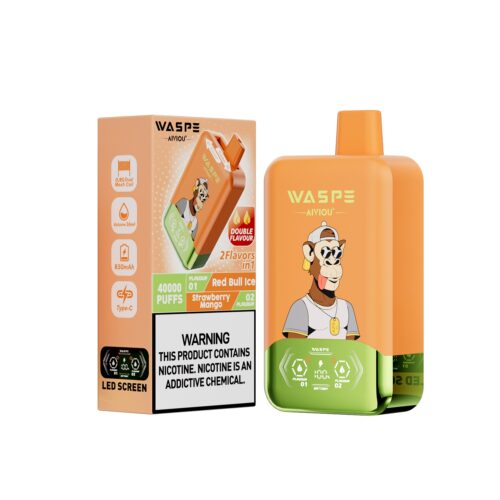 WASPE AIVIOU 40000 Puffs Dubbelsmaak Red Bull lce & AardbeiMango