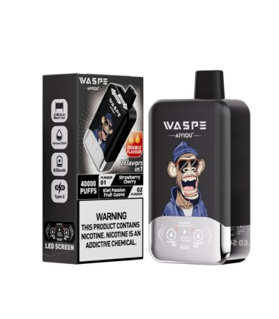 WASPE AIVIOU 40000 Puffs διπλής γεύσης Φράουλα Κεράσι & Ακτινίδιο Πάθος Φρούτα