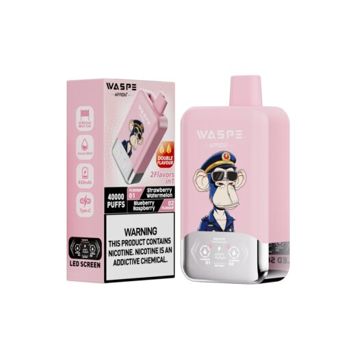 WASPE AIVIOU 40000 Puffs Double Flavor StrawberyWatermelon & Blueberry Raspberr