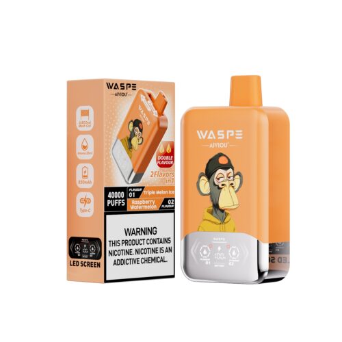 WASPE AIVIOU 40000 Puffs Double Flavor Triple Melon Ice & Raspberry Waterme