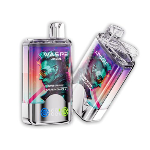 Waspe Crystal 40000 puff double flavors Blueberry lce & Cherny cola lce