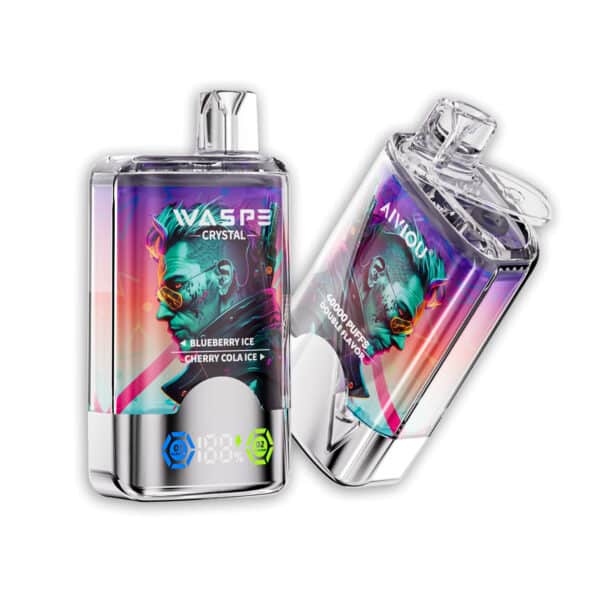 Waspe Crystal 40000 puff double flavors Blueberry lce & Cherny cola lce