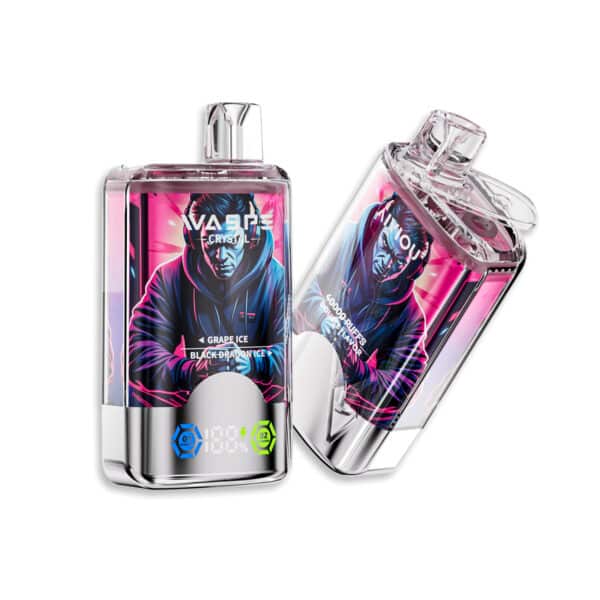 Waspe Crystal 40000 puff tuplamakuja Grape lce & Black Dragon lce