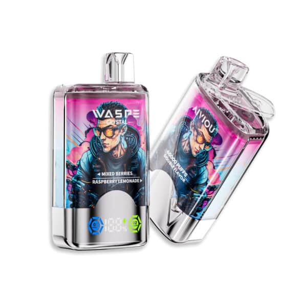 Waspe Crystal 40000 puff tuplamakuja Mixed Berries & Raspberry Lemonade (sekalaiset marjat ja vadelma-limonadi)