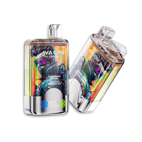 Waspe Crystal 40000 puff doppio gusto Strawberny Banana &, Ananas Cocco