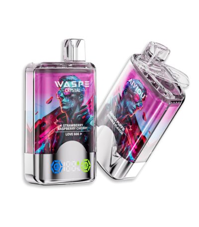 Waspe Crystal 40000 puff διπλές γεύσεις Φράουλα Βατόμουρο Κεράσι & Αγάπη 666