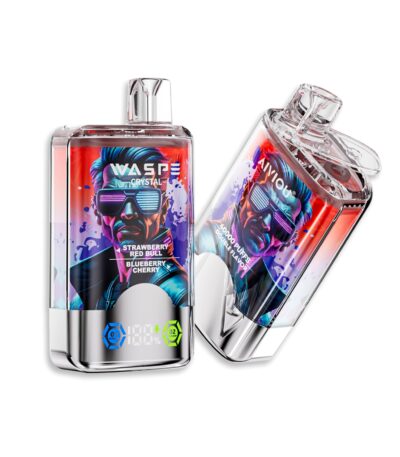 Waspe Crystal 40000 puff διπλές γεύσεις Strawberry Red Bull & Blueberry cherry