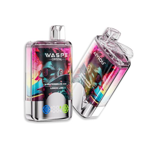 Waspe Crystal 40000 puff double flavors Watermelon lce & Lemon Lime