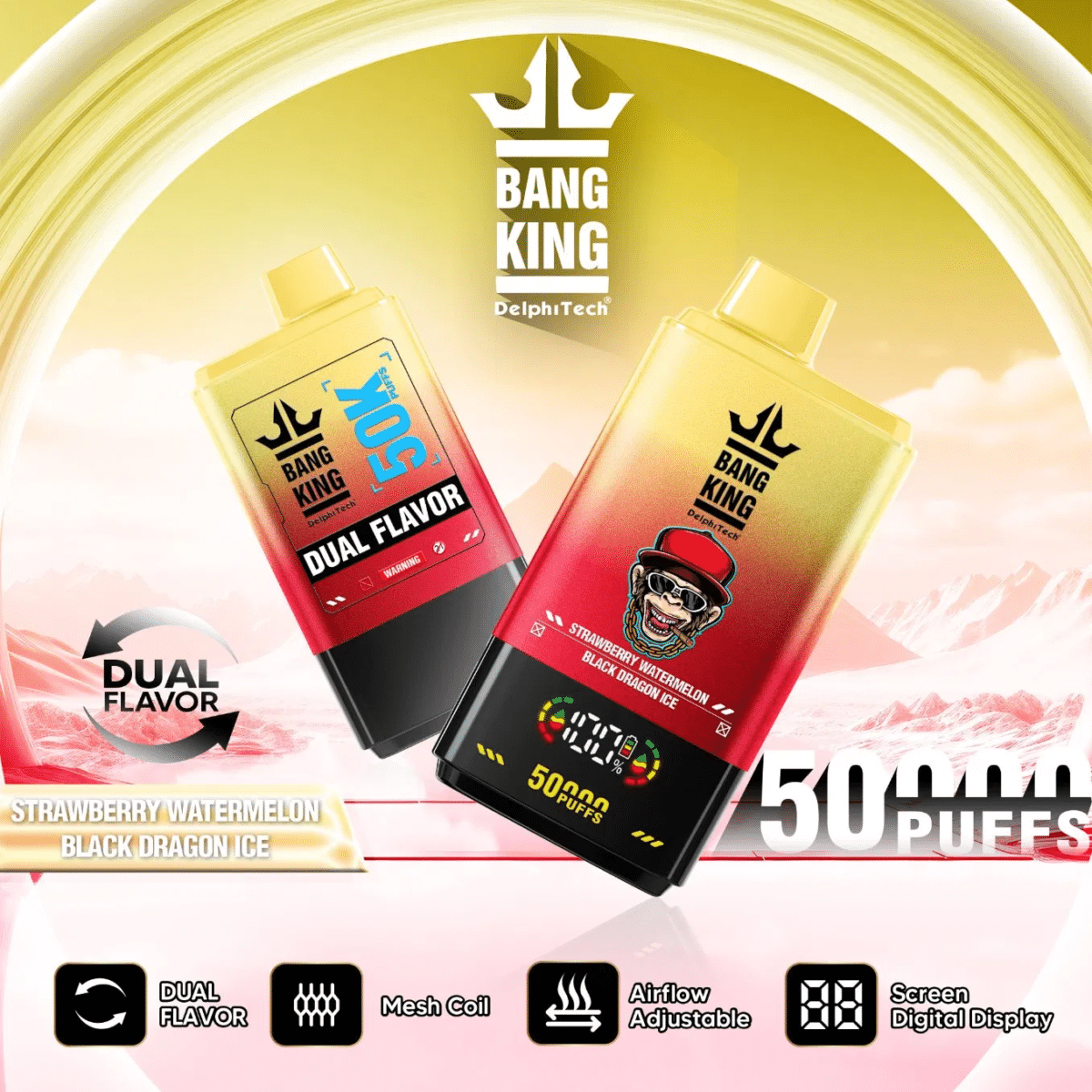 Bangking 50000 Puff fragola anguria e drago nero ghiaccio