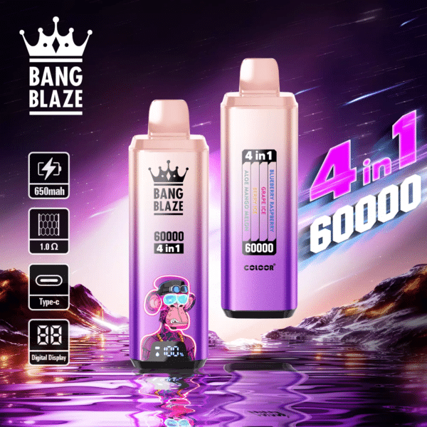 bang blaze 60000 puffar blåbär hallongrape isbär isaloe mango melon