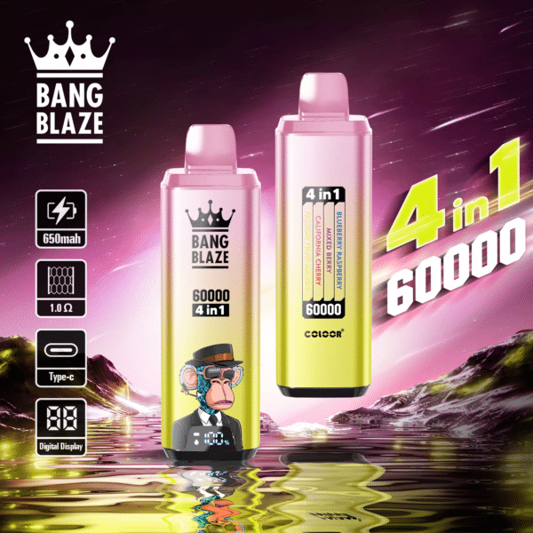bang blaze 60000 puffs blueberry raspberrymixed berrycalifornia cherrypassion fruit mango