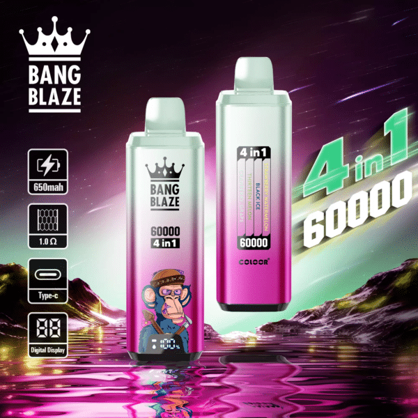 bang blaze 60000 puffs jordbær vandmelonblack icethirteen meloncranberry grape