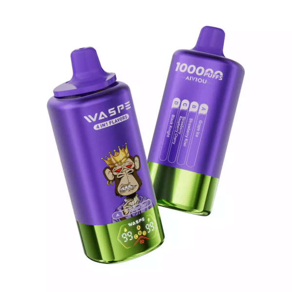 waspe 100k Grape Ice & Strawberry Kiwi & Strawberry Raspberry Cherry & Black Knight