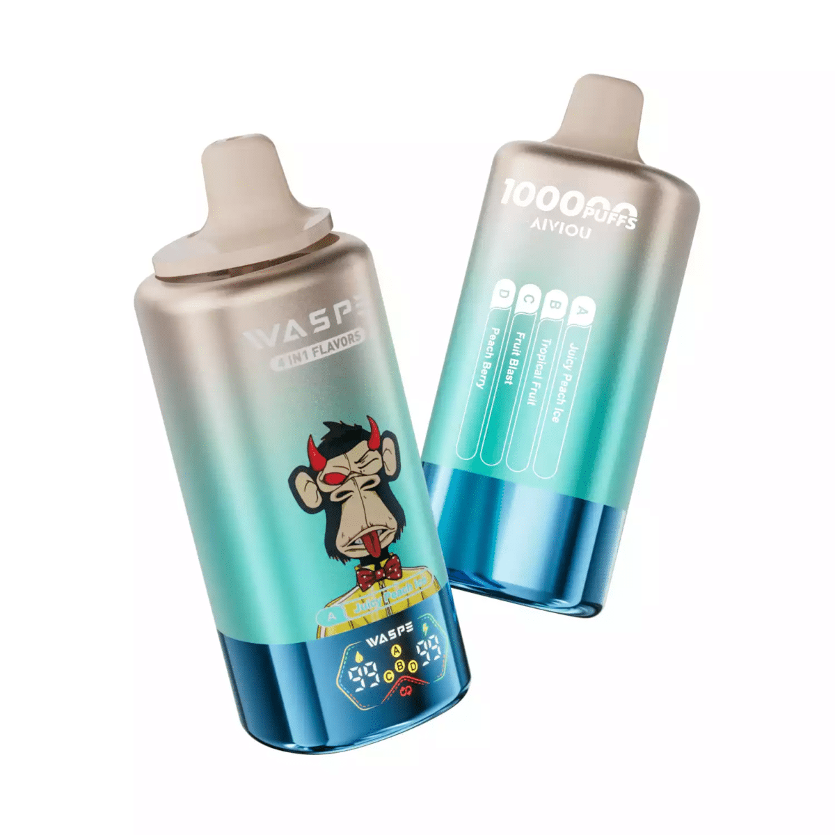 waspe 100k Juicy Peach Ice & Tropical Fruit & Fruit Blast & Peach Berry & Peach Berry