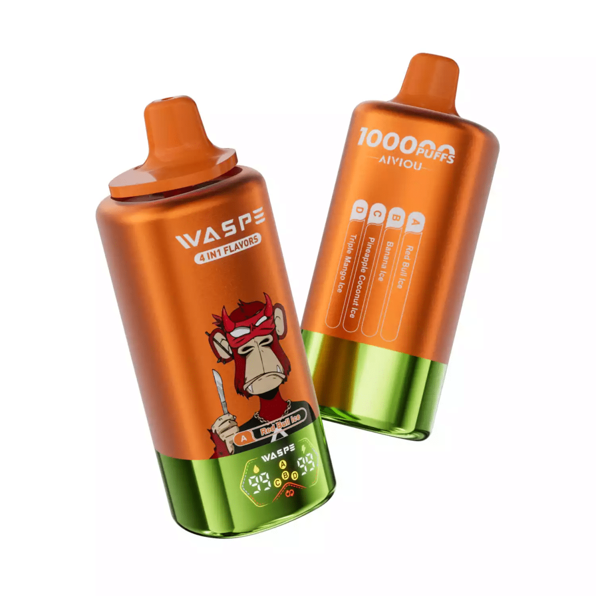 waspe 100k Red Bull Ice & Banana Ice & Ananas Coconut Ice & Triple Mango Ice