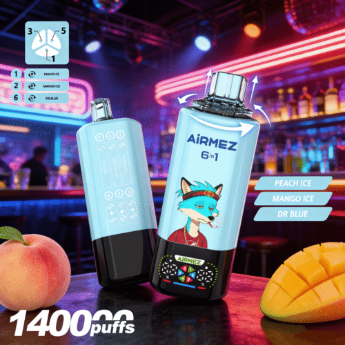 Airemez Fox 140k Perzik IJs Mango IJs Dr. Blauw