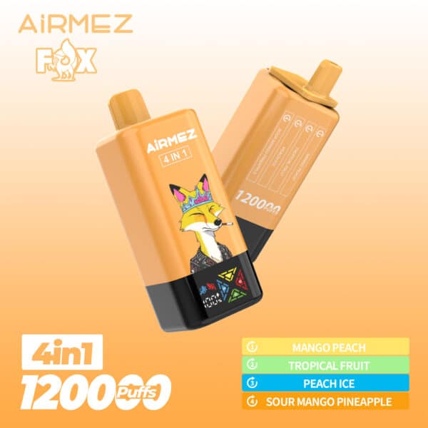 Airmez FOX 120K Mango PersikkaTrooppinen HedelmäPersikka JääHapan Mango Ananas