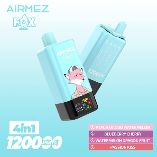 Airmez FOX 120K Durazno Mango SandíaArándano CerezaSandía Fruta del DragónBeso de Pasión