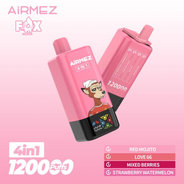 Airmez FOX 120K Punainen MojitoRakkaus 66SekoitusmarjatMansikka-vesimeloni