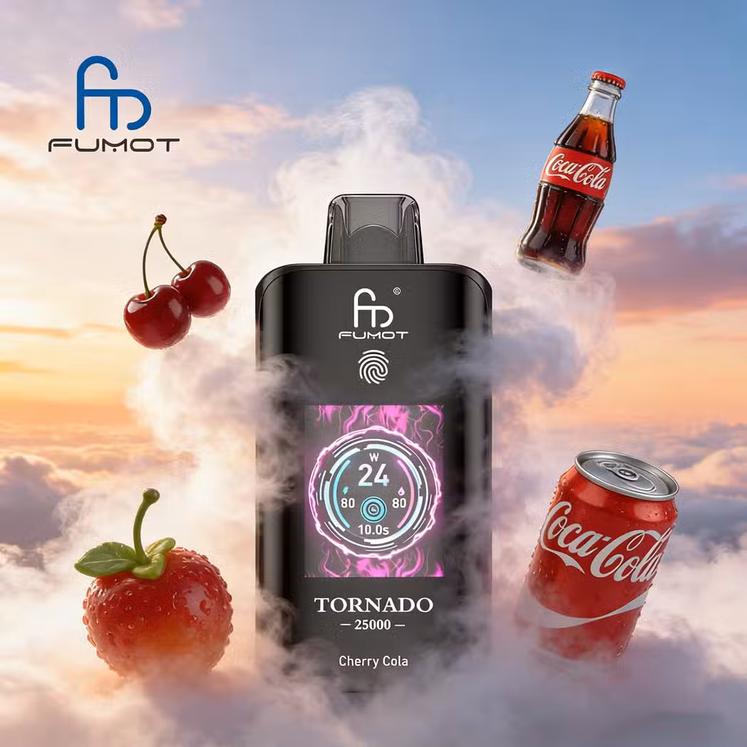 Cherry Cola RandM Tornado 25000 Puffs 700mAh Rechargeable Battery Type-C with Big Display