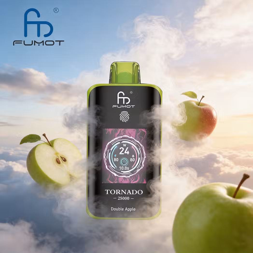 Double Apple RandM Tornado 25000 Puffs Ergonomic Grip Quality Assurance Fumot 25K Vape