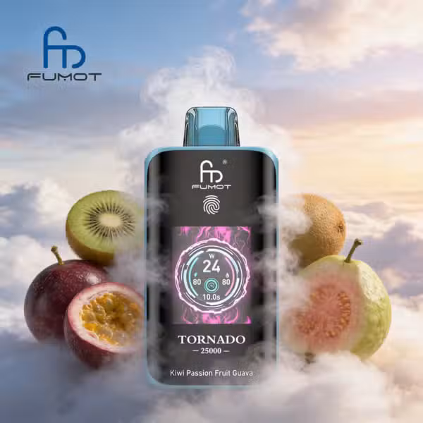 Kiwi Passion Fruit Guava RandM Tornado 25000 Puffs