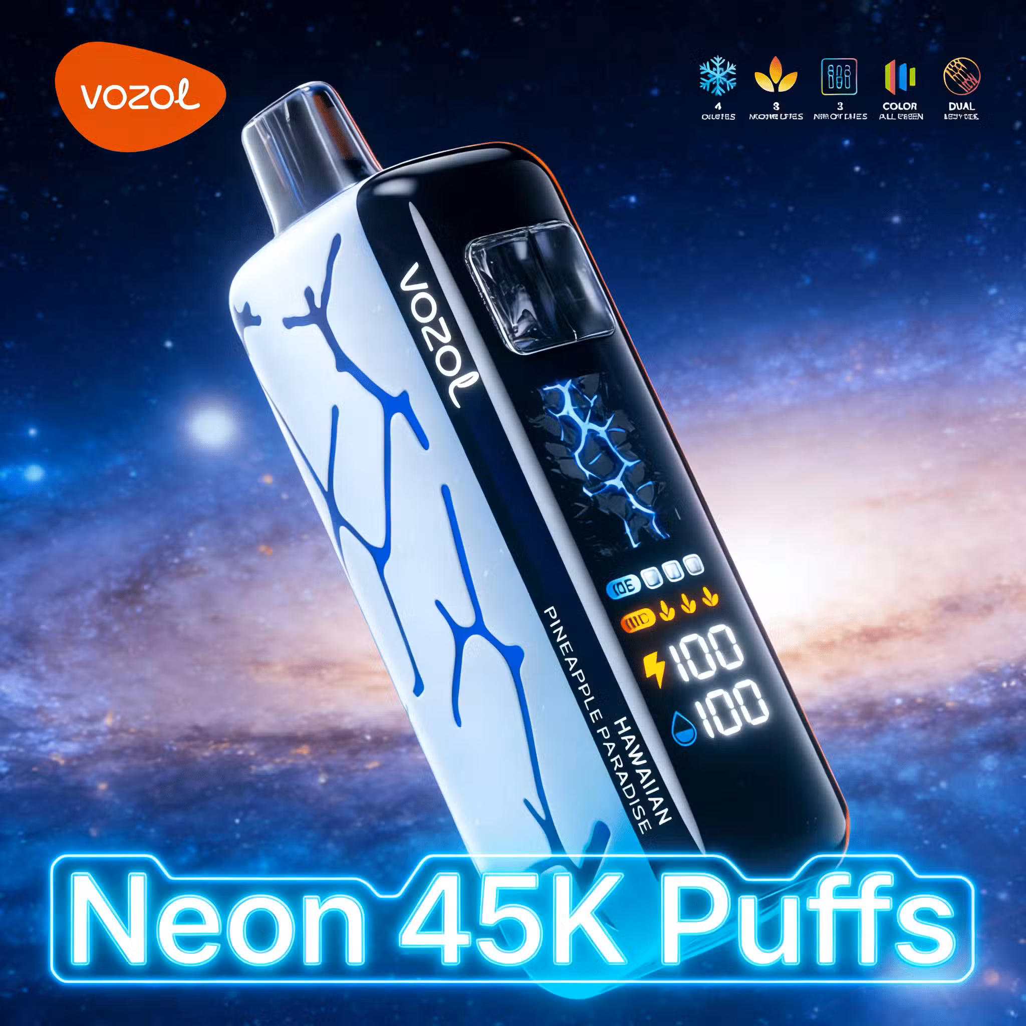 Neon Explotion Puff Vozol Neon 45000 Puffs | 20ml, 5% Nicotine Adjustable Vape at Starsvape