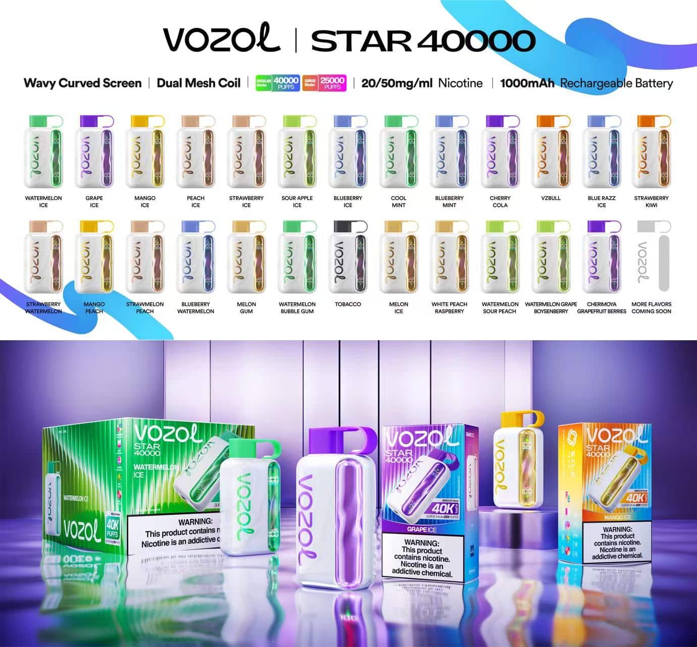 Vozol Star 40K Puffs Flavors