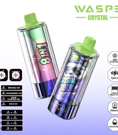 Waspe 180K Red Bull Ice & Φράουλα Ice & Ξινό Fcuking Fab & Cola Ice