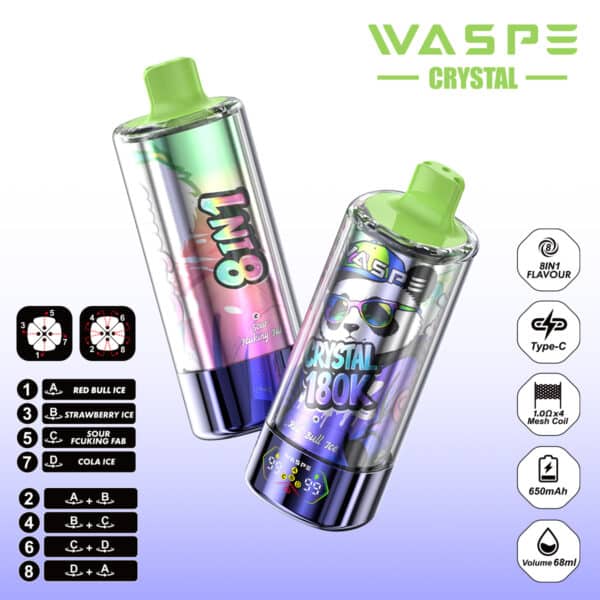 Waspe 180K レッドブルアイス & ストロベリーアイス & サワーファッキングファブ & コーラアイス